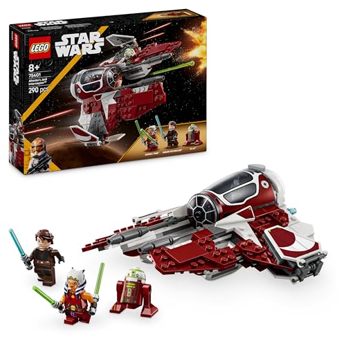 Lego Star Wars Ahsoka&amp;rsquo;s Jedi Interceptor Building Toy Features 2 Minifigures With Lightsabers Incl. Anakin Skywalker, Plus an R7-A7 Droid Figure for the Clone Wars Fans, 8+ Year Old Boys &amp;amp; Girls 75401