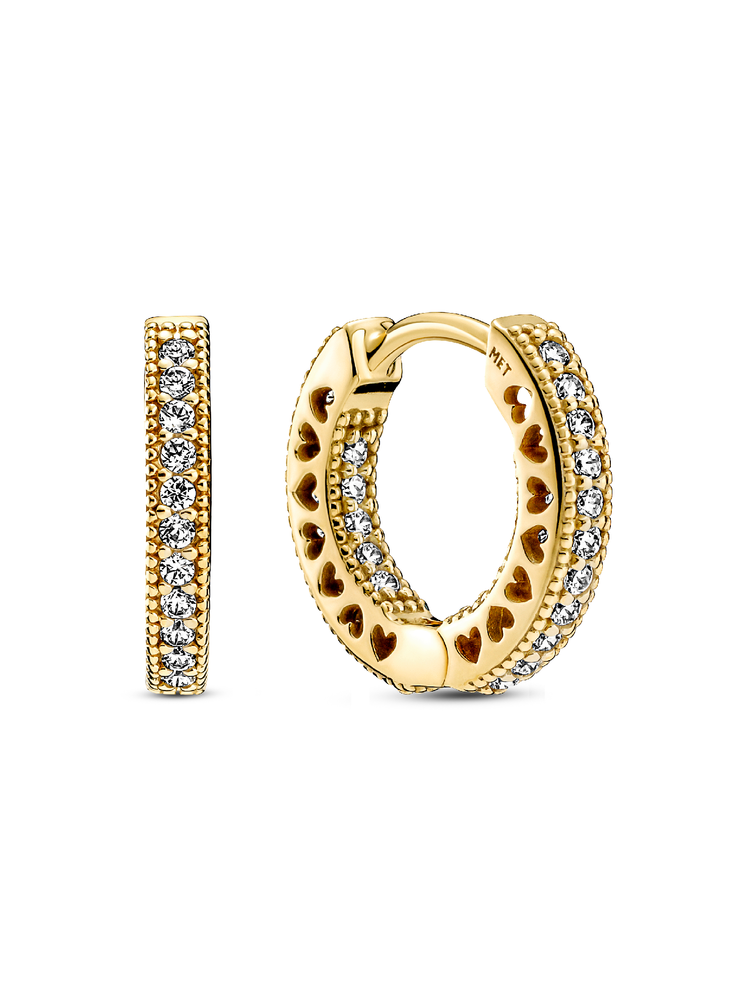 Pav&amp;eacute; Heart Hoop Earrings