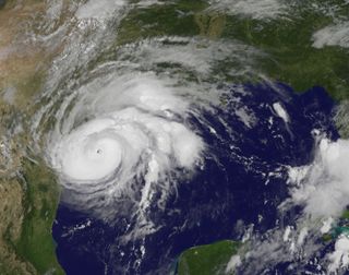 This visible image of Hurricane Harvey taken from NOAA’s GOES East satellite on Aug. 25 at 10:07 a.m. EDT (1407 GMT) clearly showed the storm’s eye as the storm nears landfall in the southeastern coast of Texas.