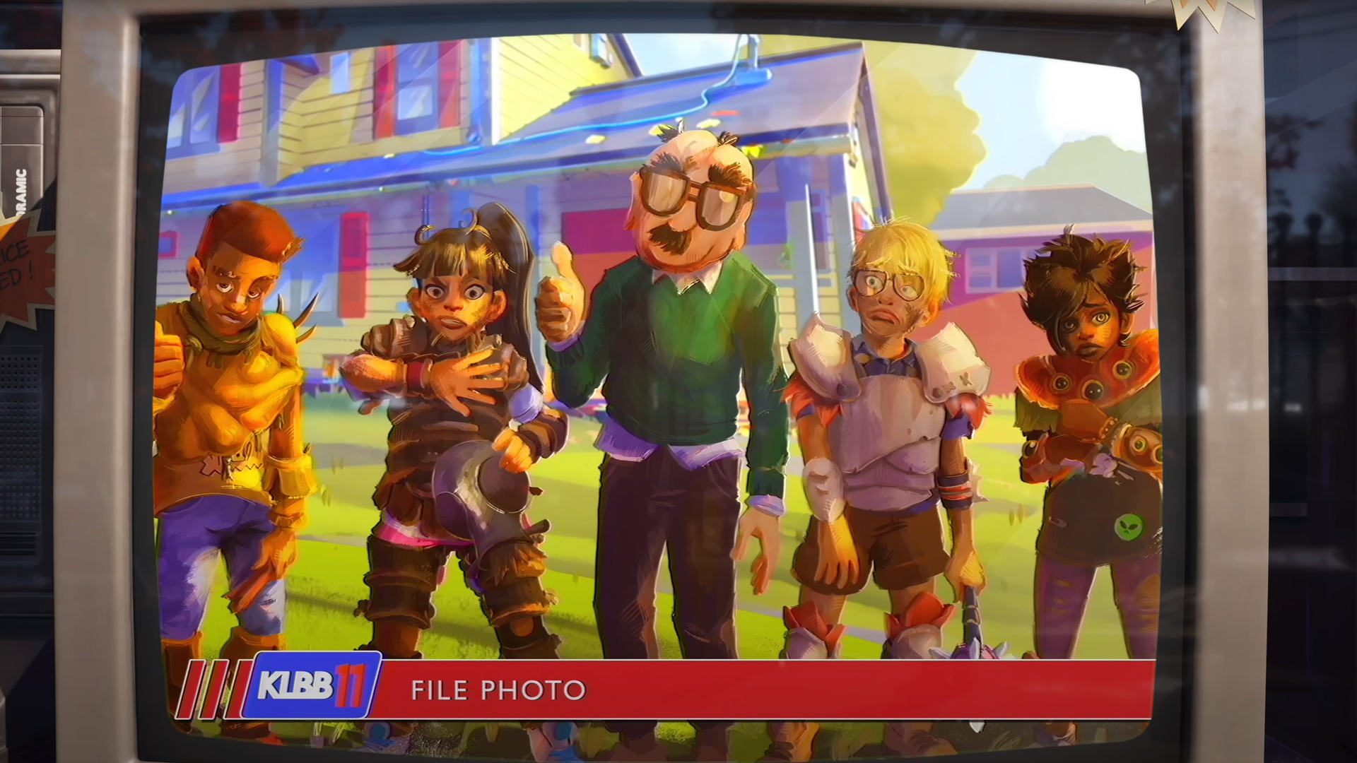 The four protagonists of Grounded stand with the Professor for a photograph in the Grounded 2 trailer