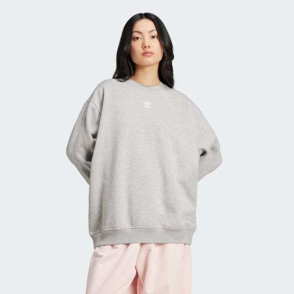 Essentials Fleece Long Oversized Crew Sweatshirt