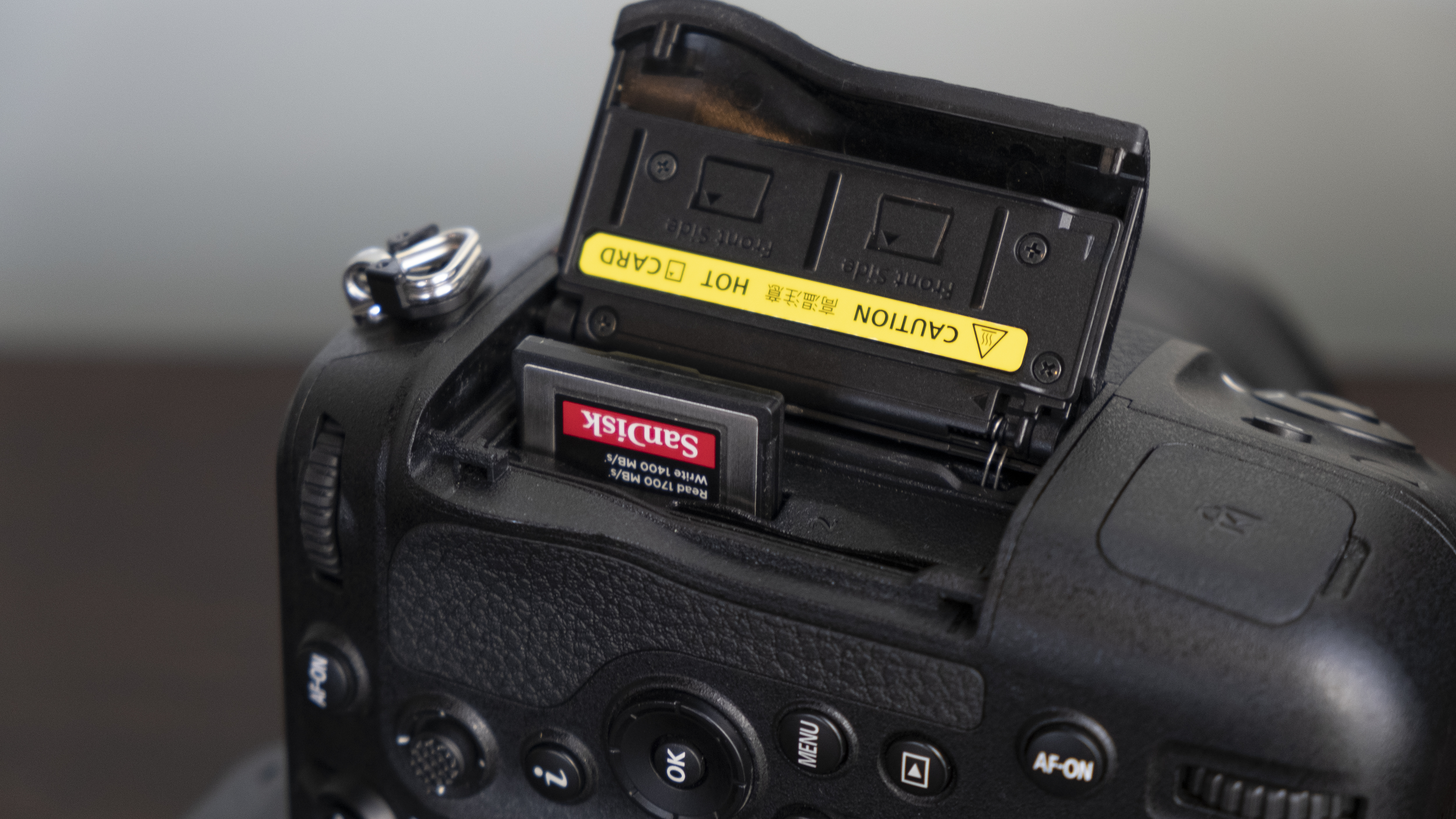 The Nikon Z9's CFexpress card slot