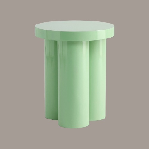 Mint side table on a beige background