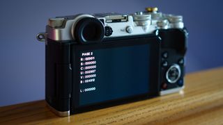 Shutter count screen on the Olympus PEN-F