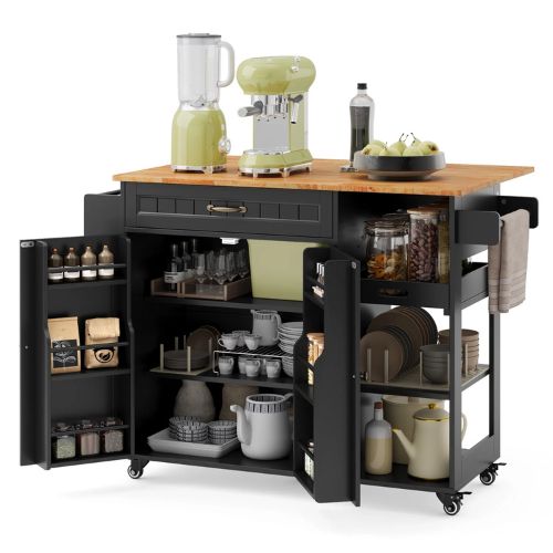 Walmart, Lofka Kitchen Island Cart With Drop Leaf
