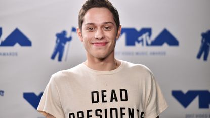 Pete Davidson poses in the press room during the 2017 MTV Video Music Awards at The Forum on August 27, 2017 in Inglewood, California