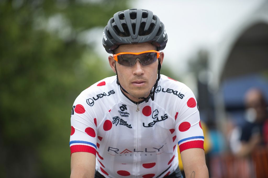 Evan Huffman in his KOM jersey