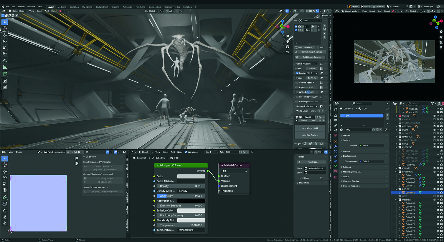 A menu screen in a 3D art app