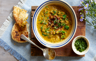 Spiced lentil and kale soup