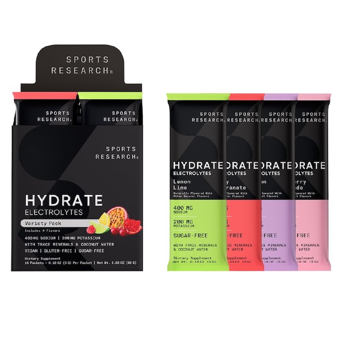 Sports Research Hydrate Electrolytes Powder Packets 