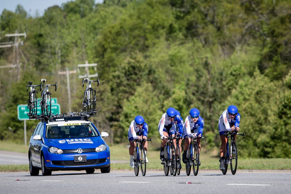 UnitedHealthcare women come by in formation.
