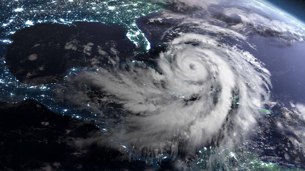 illustration of a hurricane heading toward the florida coast