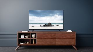 Samsung The Frame TV placed on a TV unit