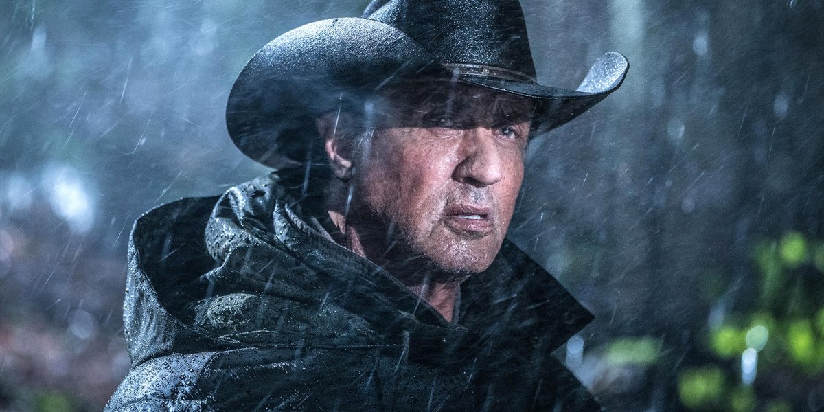 Sylvester Stallone wearing a hat in Rambo Last Blood