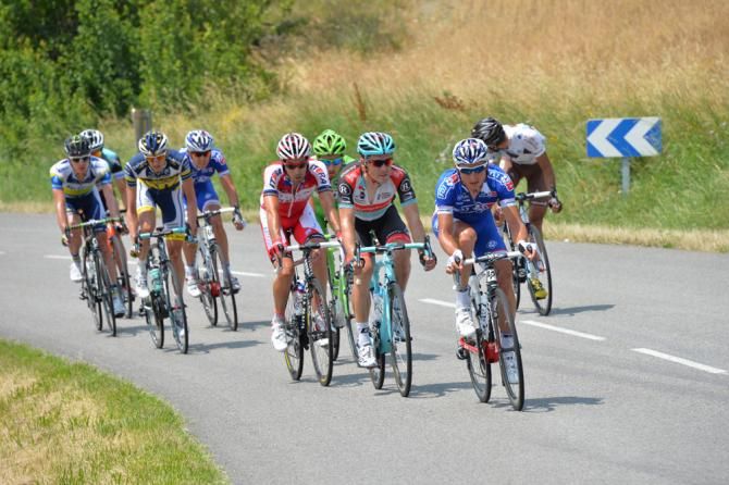 The breakaway on stage 15 led by Pierrick Fedrigo (FDJ) and Markel Irizar (Radioshack)