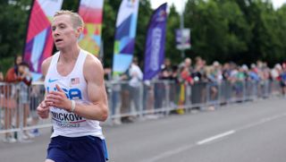 Colin Mickow of Team United States competes in the Men's Marathon on day three of the World Athletics Championships Oregon22