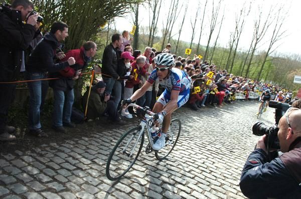 Sylvain Chavanel (Quick Step) early in his solo move.