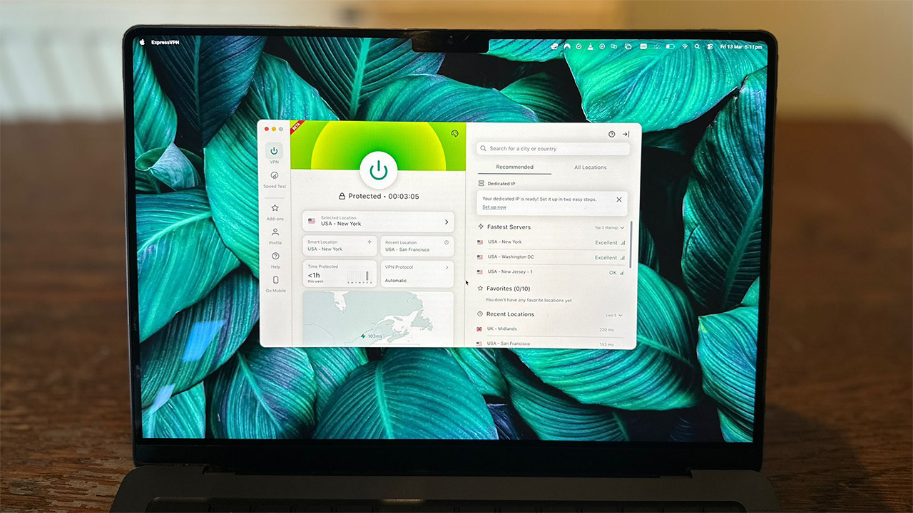 ExpressVPN new UI displayed on Mac