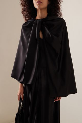 Marina Moscone Twisted Satin Capelet