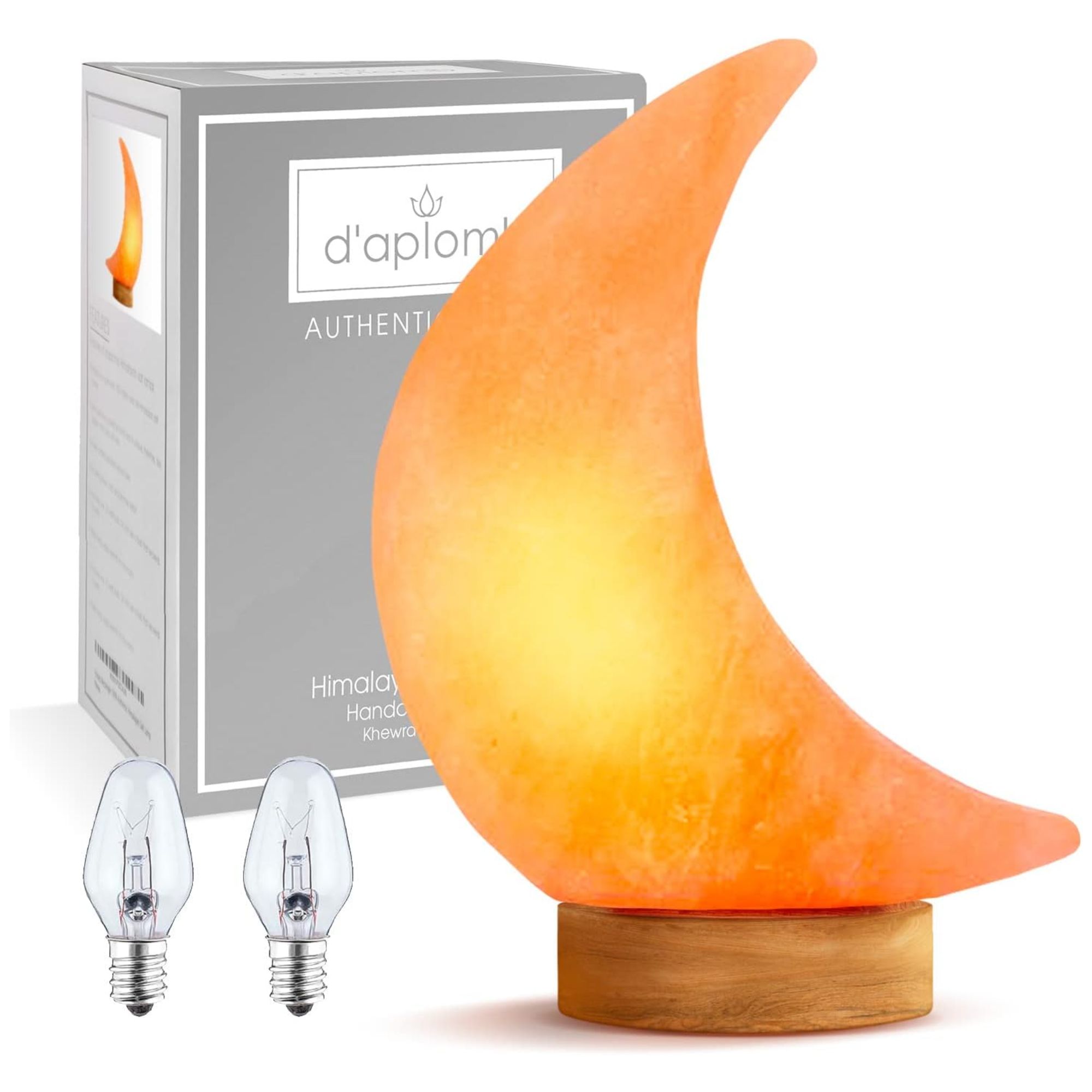 Moon shaped salt lamp