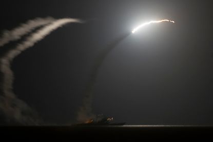 A Tomahawk missile launch.