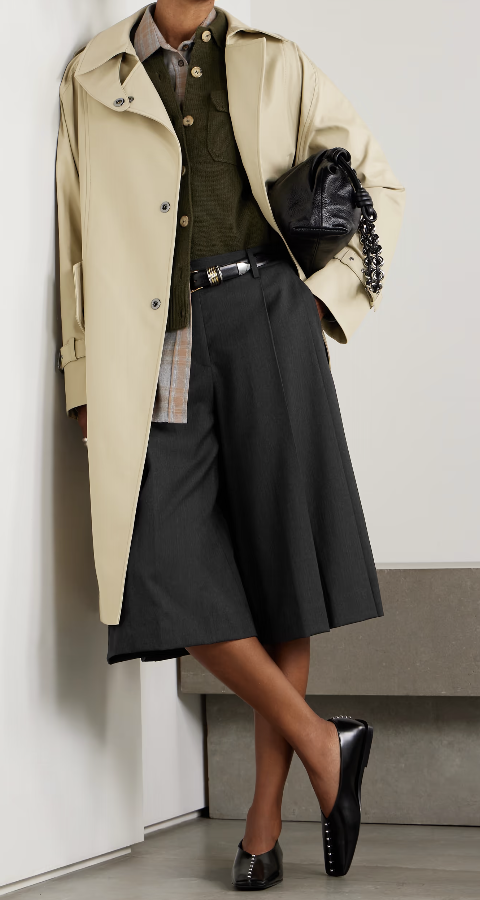 TWP, Stefens pleated wool culottes