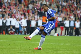 Didier Drogba scores the winning penalty for Chelsea in their shootout victory over Bayern Munich in the 2012 Champions League final