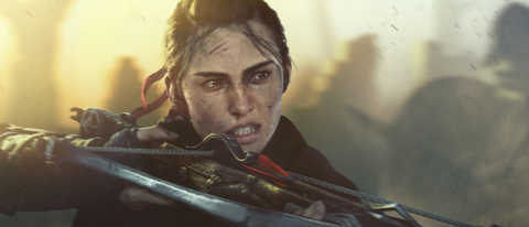 The main character holds a crossbow