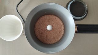 Hotel Chocolat Velvetiser review: hot chocolate in the making