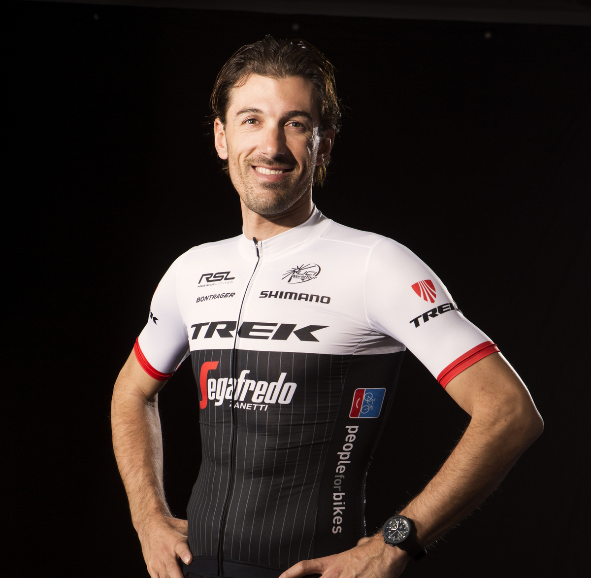 Cancellara and Hesjedal model 2016 Trek Segafredo kit gallery