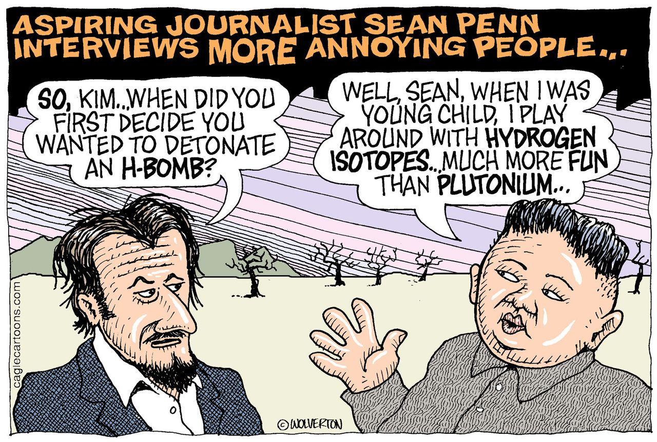 Political Cartoon World Sean Penn Kim Jong Un