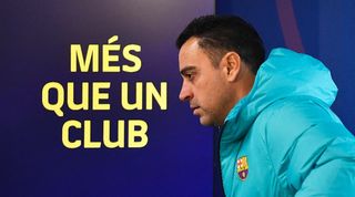 Barcelona coach Xavi at a press conference in 2022.