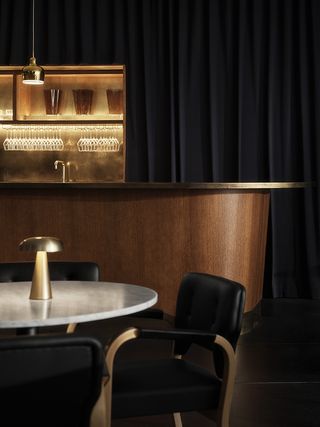 Finlandia Hall Bistro by Fyra with moody interiors