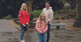 Luke Morgan and Mandy Richardson go to visit Ella in Chester in Hollyoaks.