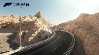 Forza Motorsport 7: a winding road through rocky terrain