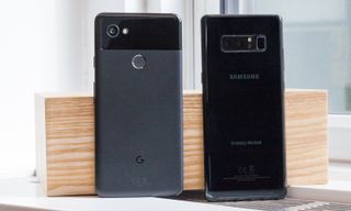 Google Pixel 2 XL (left) and Samsung Galaxy Note 8 (right)