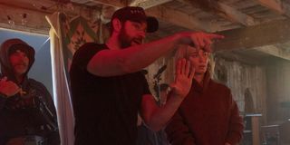 John Krasinski directing Emily Blunt in A Quiet Place Part 2