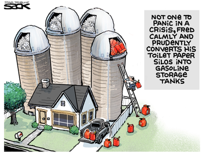 Editorial Cartoon U.S. gas shortage hoarding