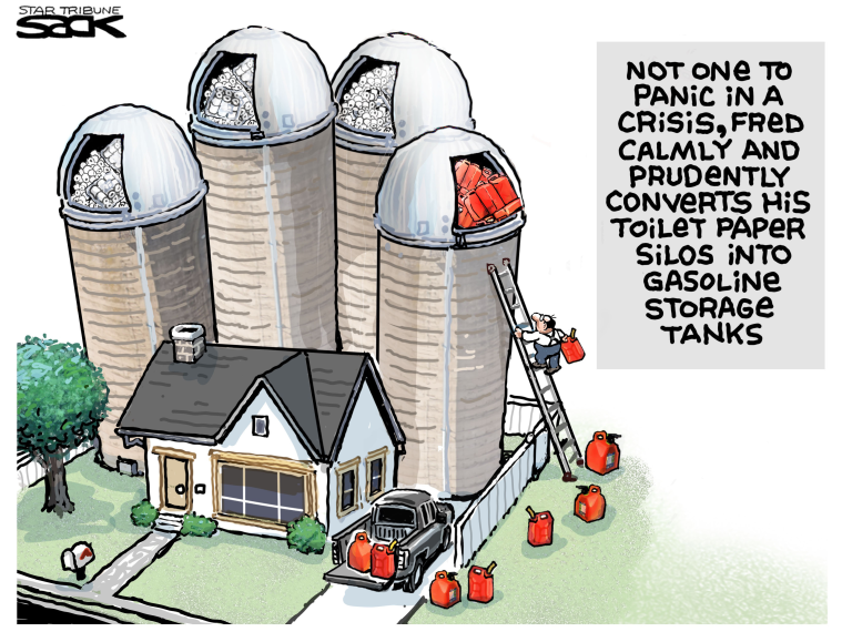 Editorial Cartoon U.S. gas shortage hoarding