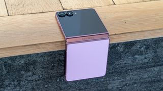 The Galaxy Z Flip 8 folded over a corner