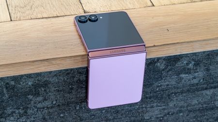 The Galaxy Z Flip 8 folded over a corner