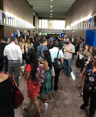 Packed exhibit hall at NYCSchoolsTech 2019 Conference