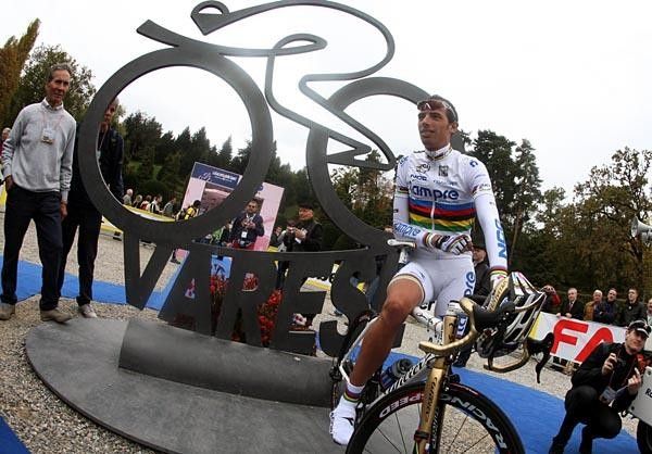 Attention is on the new world champ, Alessandro Ballan (Lampre)