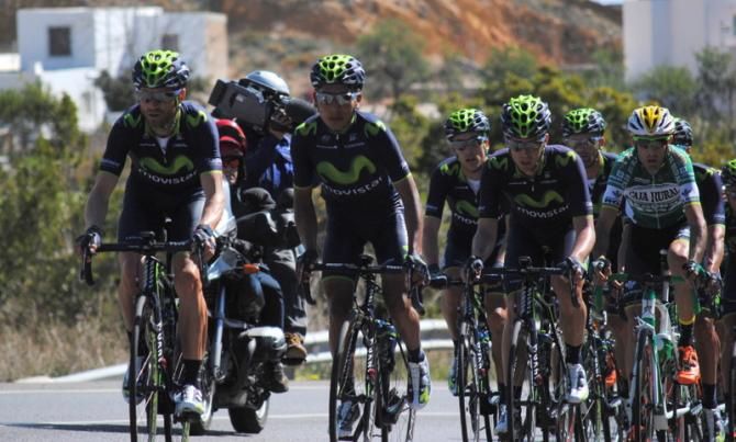 Alejandro Valverde and Nairo Quintana spent most of the day driving the chase for their Movistar teammates Juanjo Lobato and Fran Ventoso.