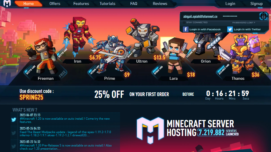 Options De Tarification De Minecraft Hosting Pro Sur Le Site Web