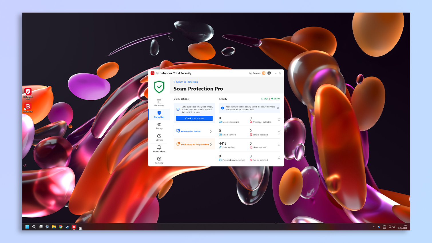 Bitdefender software screenshot