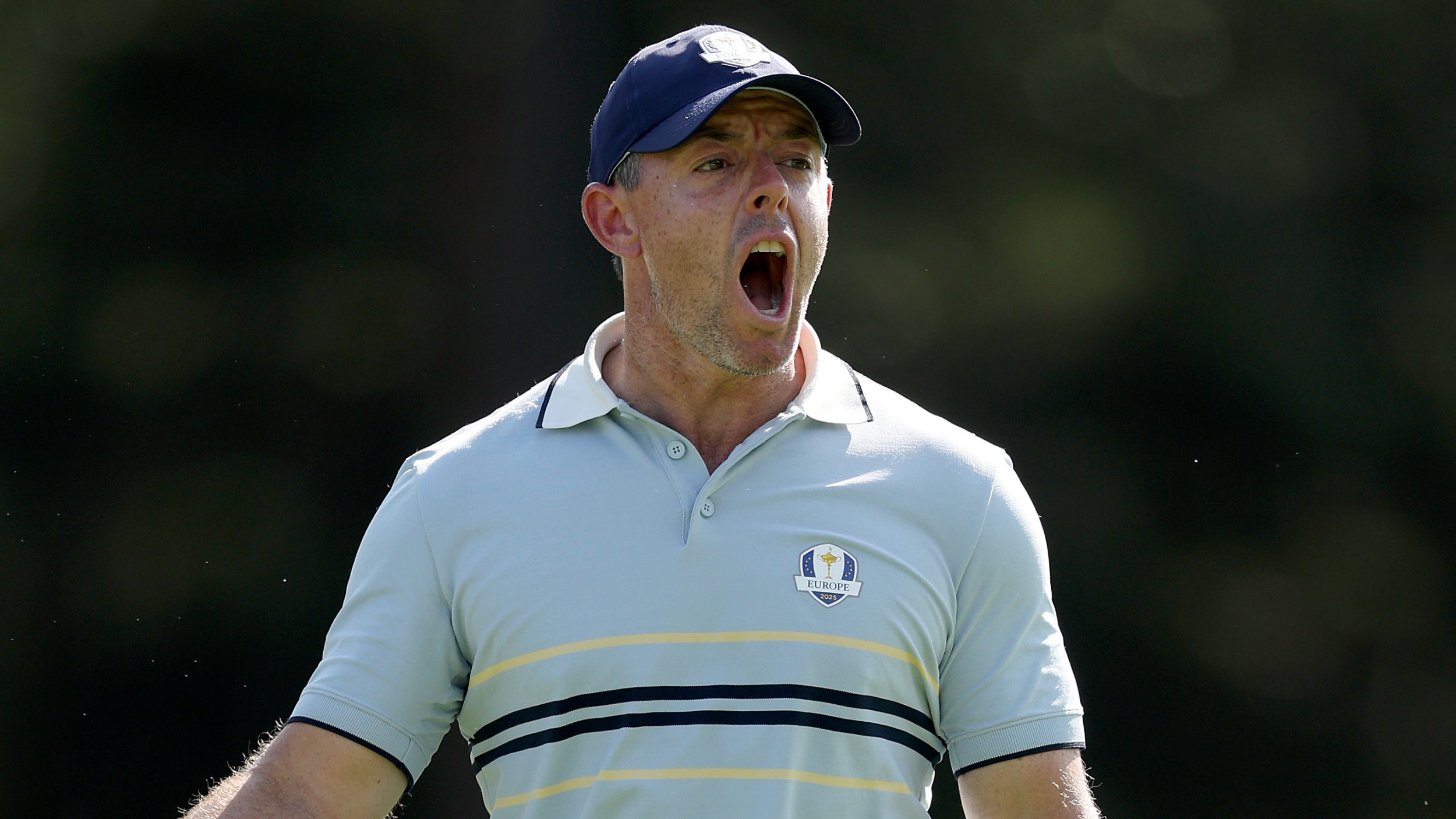 Rory McIlroy reacts at the Ryder Cup