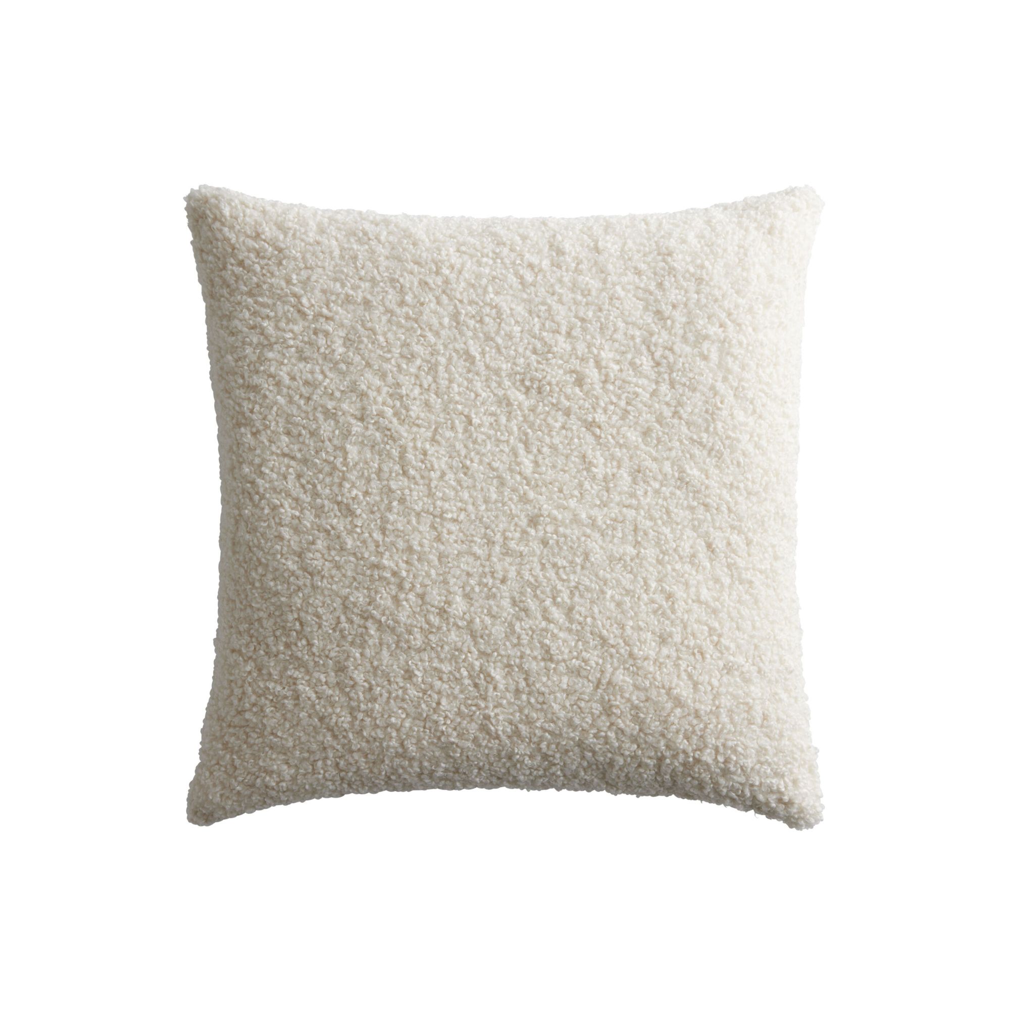 White boucle throw pillow