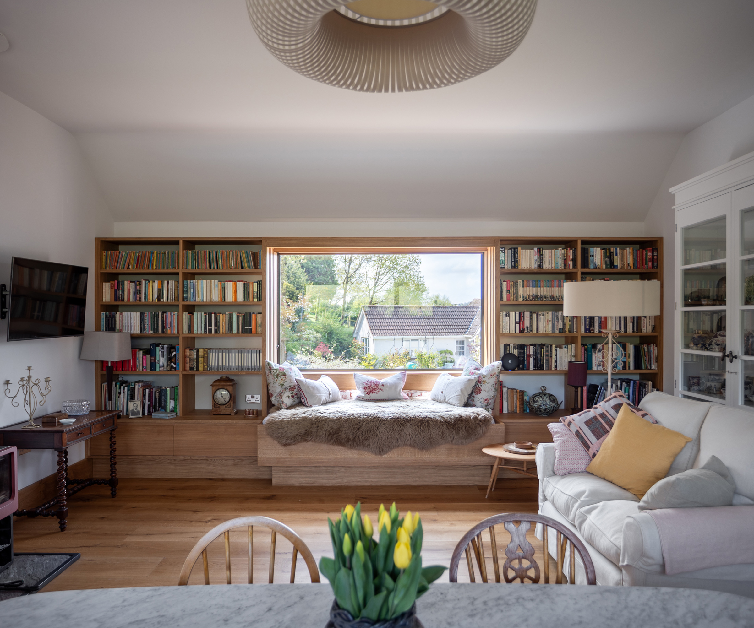 Interior of a self build home  with cosy living room 