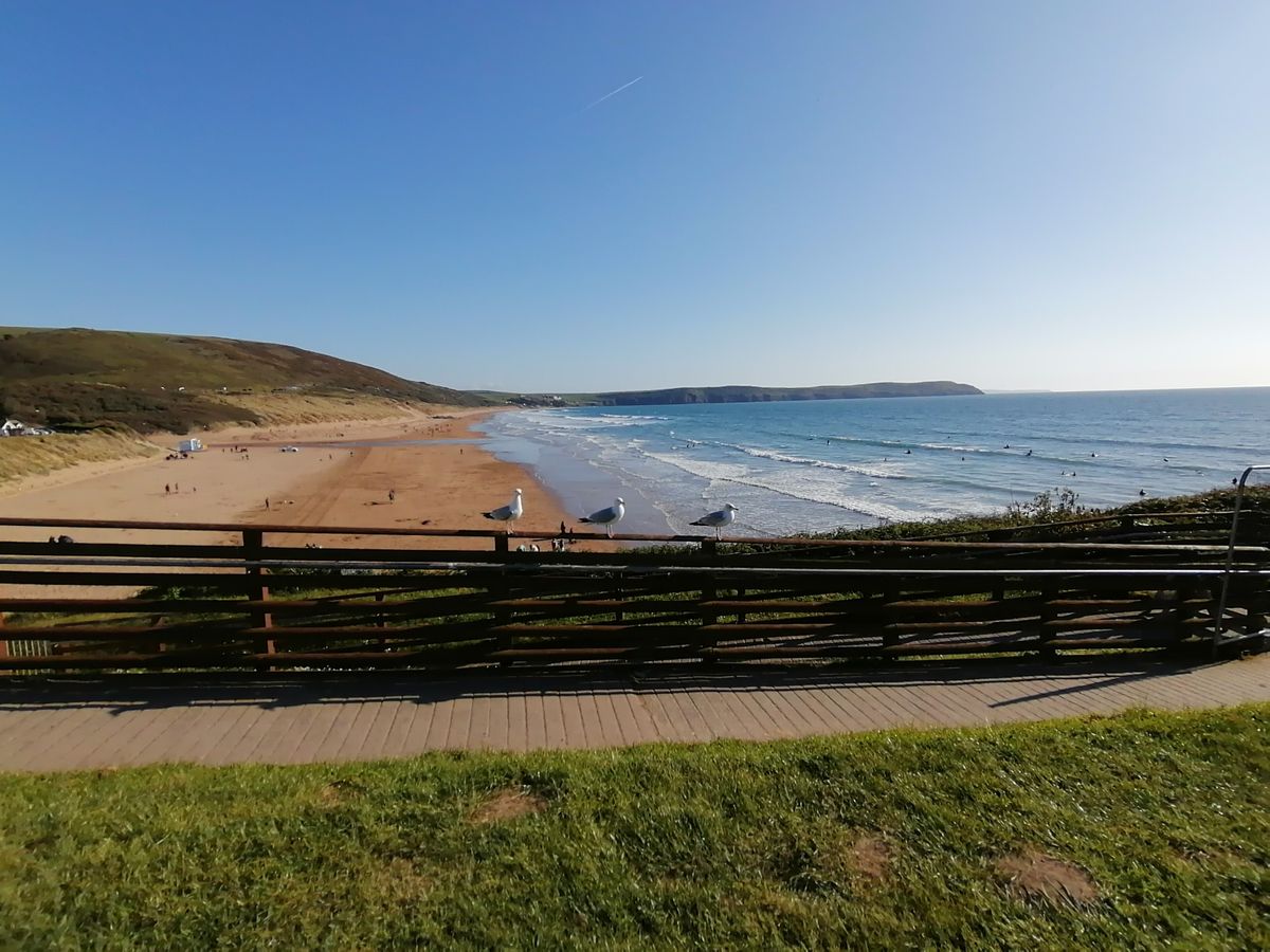 The same shot with the wide-angle camera, with less detail and an odd tinge.